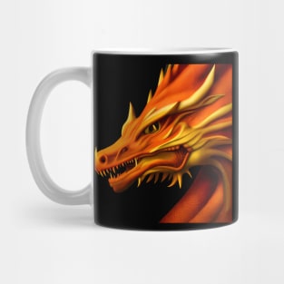 Orange Chinese Dragon Mug